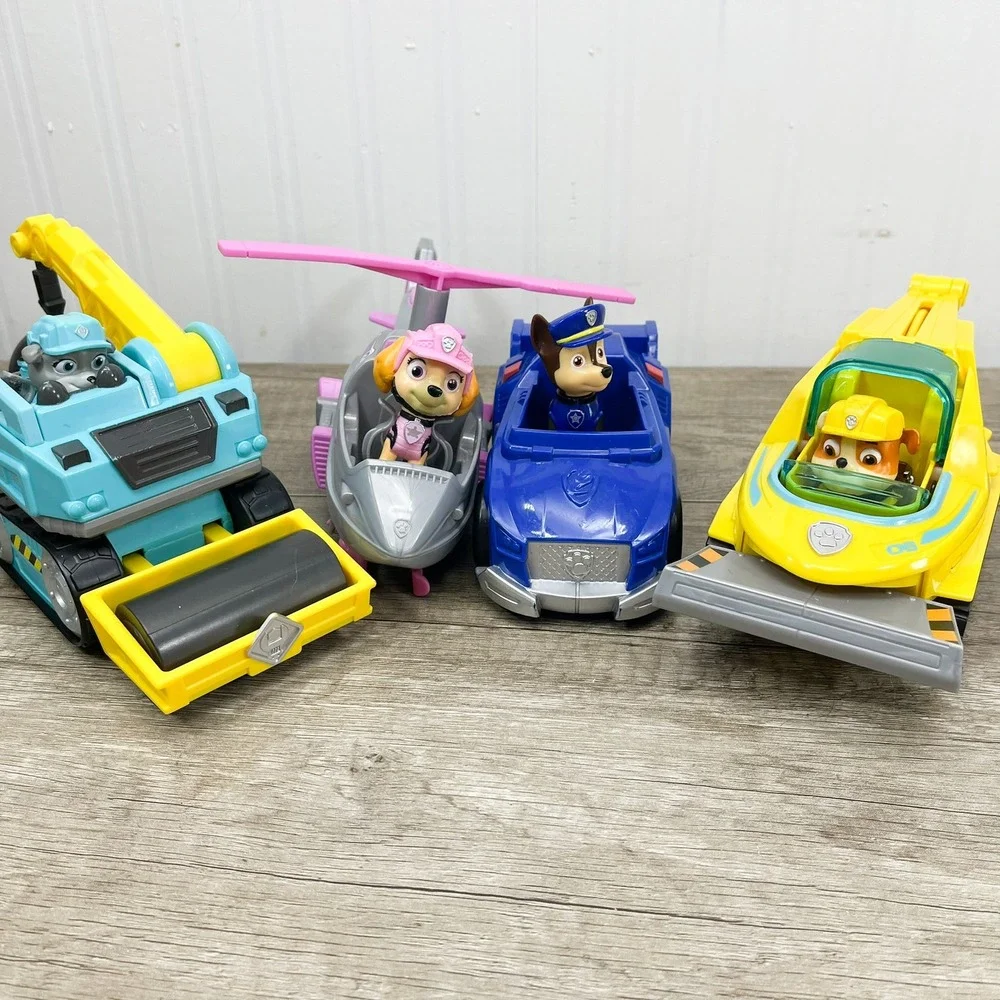 Paw Patrol Toy Vehicle Lot Chase Skye Rubble Motor Police Helicopter Bulldozer